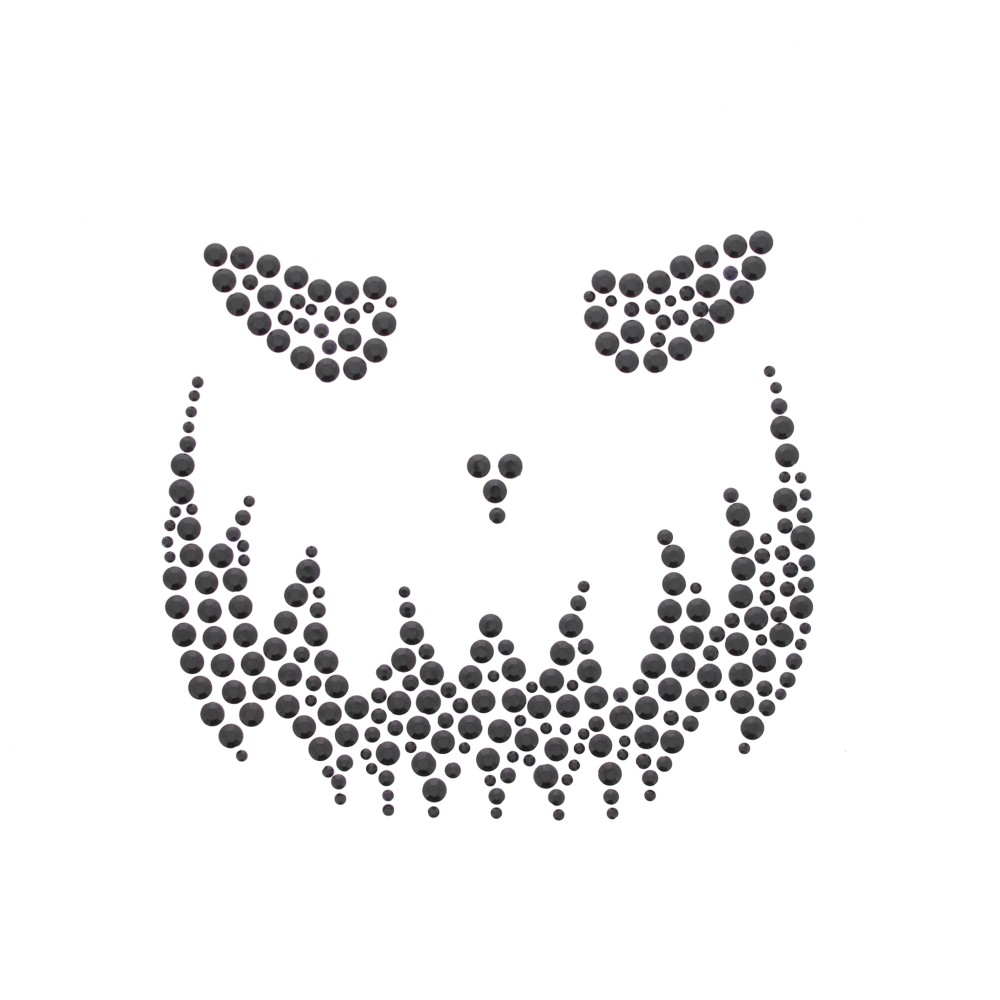 Zac's Alter Ego - Scary Pumpkin Jet Black Face Jewel Diamond Sticker - Black